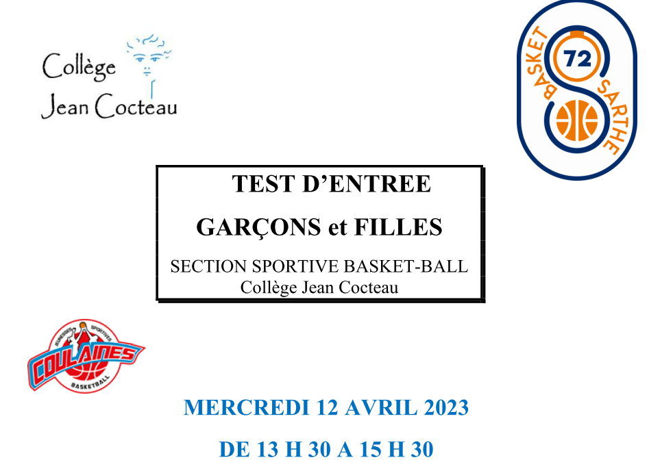 Tests section sportive basket 12/04/23