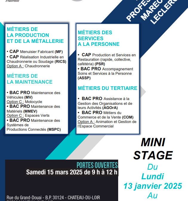 Mini-stage Lycée Montval sur Loir